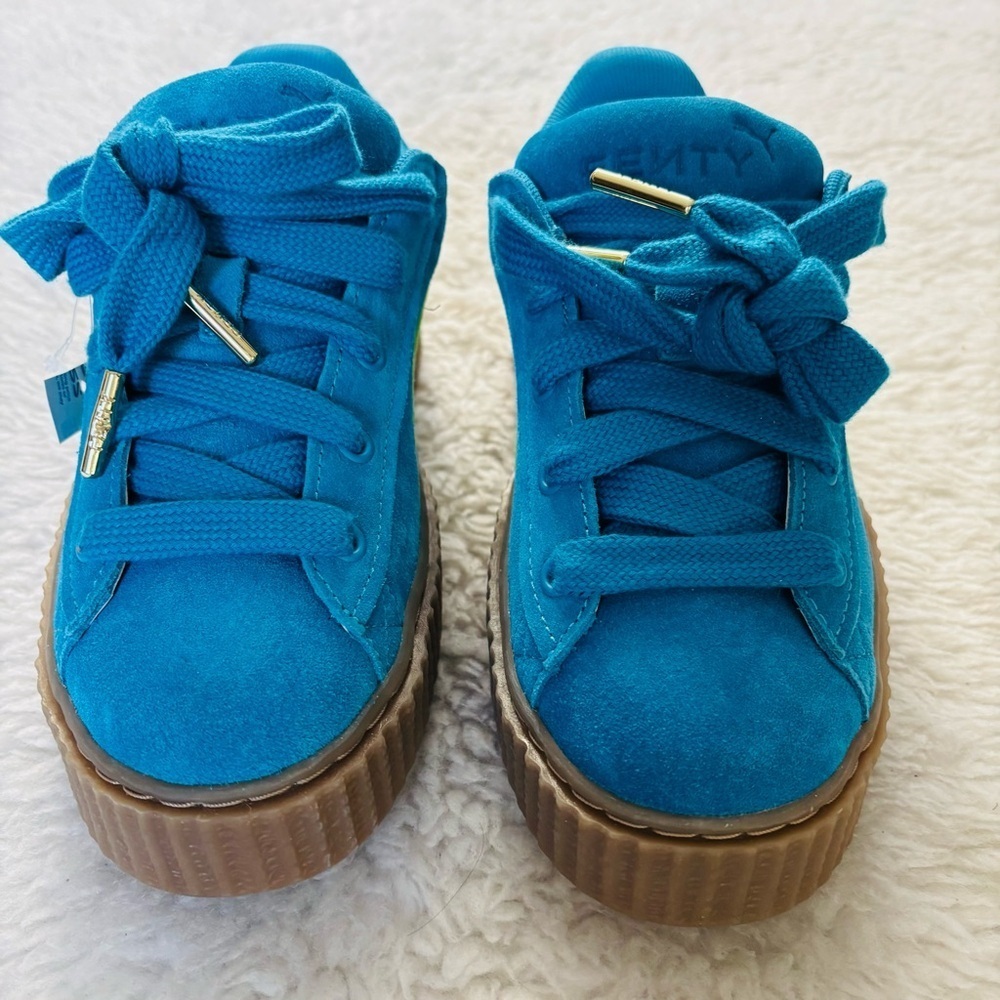 Puma Fenty x Creeper Phatty Speed Blue/Lime Suede Unisex Sneakers EU 37 US W6 M5 - Picture 5 of 12